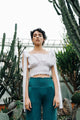 Jade Ruffled Silk Trousers