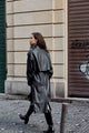 Negrini Faux-Leather Trench coat