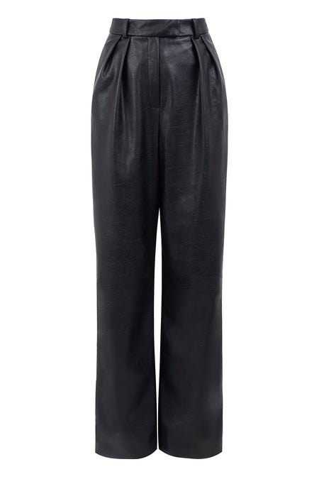 Cole High-Waist Faux-Leather Trousers