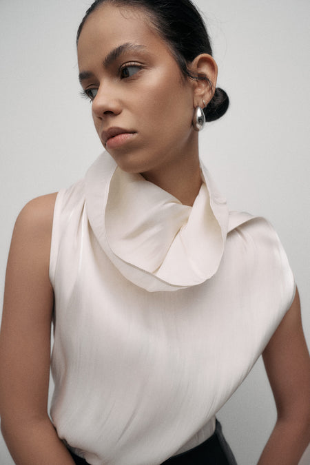 Alaya Draped Top | Ivory