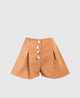 High Waisted Button Shorts Brown