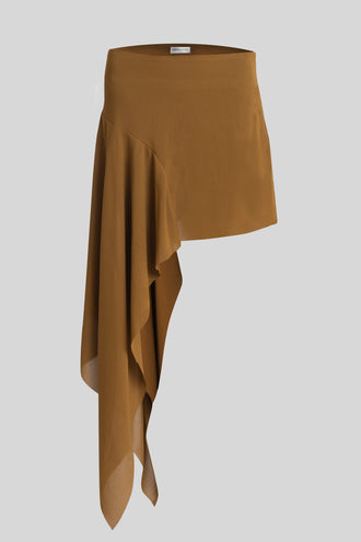 Mocha Mini Asymmetrical Skirt