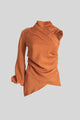 Clay One-Sleeve High Neck Blouse