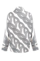 Tina Neck-Wrap Printed Blouse