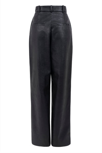 Cole High-Waist Faux-Leather Trousers